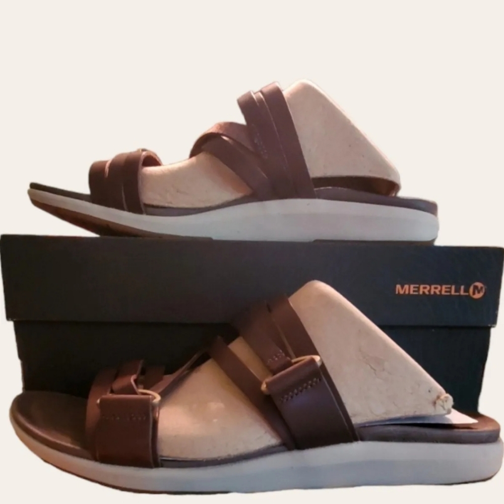 NIB MERRELL Kalari Shaw Slide Sandal Womens 10 Brown - Picture 5 of 8